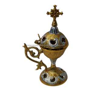 Quemador de Incienso de Latón de Lujo, Incensario Decorativo Estilo Iglesia, Porta Incienso Metálico Hecho a Mano para Oración, Meditación, Decoración de Altar del Hogar - Product Image 3