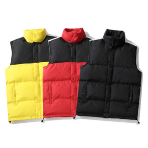 Veste matelassée sans manches à capuche blanche pour homme, en toile, coupe-vent, imperméable, en polyester écologique, style streetwear d'hiver, fermeture éclair - Product Image 1