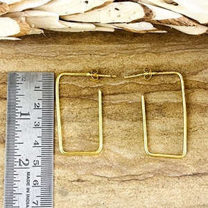 Pendientes de Aro Rectangulares Geométricos de Diseño Único, Estilo Bohemia, Chapados en Oro de 18k, con Forma de Polígono Cuadrado, Joyería para Fiesta, Venta al Por Mayor OEM - Product Image 5
