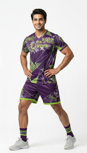 Ensemble maillot et short de volley-ball personnalisé vert menthe camouflage, léger, uniforme d'équipe, sublimation, vêtements de sport, vente en gros OEM - Product Image 5