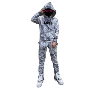 Conjunto Deportivo de Sudadera y Pantalones Tie Dye para Hombre, Talla Grande, Holgado, para Primavera - Product Image 1