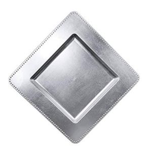 Square charger <b>plates</b> add modern elegance and function to any table setting Made from durable acrylic or <b>reusable</b> <b>plastic</b> - Product Image 1