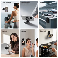 Soporte Magnético 3 en 1 para Teléfono con Ventosa, Rotación de 360 Grados, Ajuste Maglock, para Auto, Oficina, Gimnasio y Viajes