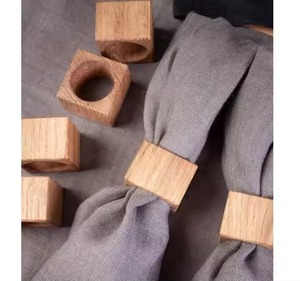 Ensemble d'anneaux de serviette en bois de qualité supérieure, accessoire de table naturel pour mariage, banquet, restaurant, hôtel, restauration, dîner - Product Image 5