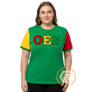 T-shirt décontracté d'été pour femme Eastern Star, 100 % coton jersey, respirant, anti-plis, anti-boulochage, col en V, demi-manches, vente en gros - Product Image 3