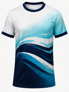 Men's Sporty Geometric Print Quick Dry Short Sleeve T-<b>Shirt</b> O-Neck Regular Fit <b>100</b>% <b>Polyester</b> Knitted Sublimation Transfer Print - Product Image 1