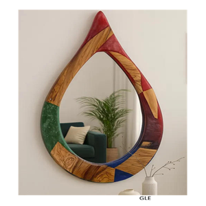 Customized Nature Wood <b>Frame</b> Wall Mirror Decor Wooden Irregular Wood <b>Frame</b> Mirror Entryway Bedroom Living Room Wall Decor Mirror - Product Image 3