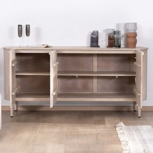 Vandana Crystal Element 3-door <b>sideboard</b>, 175cm, in solid mango wood with rounded sides, Manon - Product Image 4