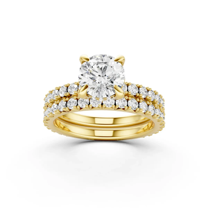 Lab Grown Diamond Oval Cut Bridal Engagement <b>Ring</b> <b>Set</b> IGI Certified 14KT <b>Gold</b> Rhodium Plated Luxury Jewelry for Anniversary Gift - Product Image 5