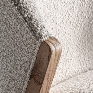 Silla de Comedor Nórdica Tapizada con Tela Texturizada y Estructura de Madera Sólida para Interiores Contemporáneos - Product Image 6