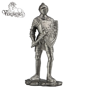 Veronese Thiết Kế Trang Trí Nội Thất Nhựa Thủ Công Mỹ Nghệ Bọc Thép Thập Tự Chinh Trên Ngựa Với Maltese-Cross Cờ Và Lá Chắn - Product Image 3
