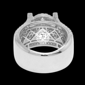 Anillo de Lujo Tasnim Estilo Hiphop con Letra, Chapado en Oro Blanco, con Diamante Moissanita VVS de Corte Brillante Redondo, Engaste Prong, Unisex, para Boda - Product Image 5