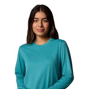 T-shirt en coton à manches longues pour femmes de haute qualité, col rond, couleur unie, haut décontracté pour femmes, disponible en prix de gros - Product Image 5