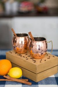 Copper <b>beverage</b> cup <b>set</b> handcrafted hammered mugs reusable premium cocktail <b>serving</b> durable drink collection - Product Image 1
