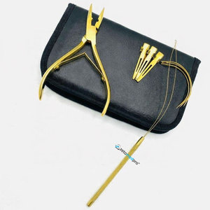 Kit d'extension capillaire écologique à microbilles, pinces personnalisées plaquées or, réutilisables, en acier inoxydable chirurgical de qualité professionnelle - Product Image 1