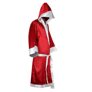 Robe de boxe personnalisée de haute qualité, couleur rouge, très vendue, avec capuche - Ceintures blanches - Tenue de boxe personnalisée - Robe de boxe sur mesure - Product Image 5
