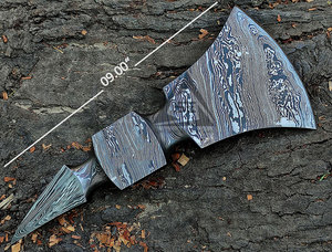 Cabeza de Hacha de Acero al Carbono de Damasco de Alta Calidad con Diseño Personalizado para Corte - Hecho en Pakistán, Garantía de 3 Años - Product Image 3