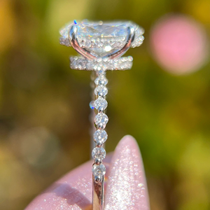 Anillo de Diamante Cultivado en Laboratorio de Corte Ovalado de 2.40 Quilates, Oro Blanco de 14k con Baño de Rodio, Clásico para Compromiso y Boda, Gran Venta - Product Image 5