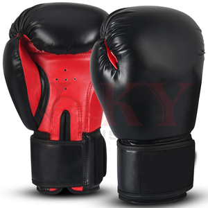 Fournisseur en gros d'équipements d'entraînement et de sparring en cuir PU robuste, bandages de poignet, gants de boxe robustes noirs et rouges à marque privée - Product Image 1