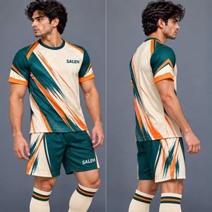 Conjunto de Uniforme de Fútbol Sublimado para Hombre, Transpirable, 100% Poliéster, Cuello Redondo, Manga Corta, Jersey y Pantalones Cortos, Kit de Fútbol de Verano - Product Image 3