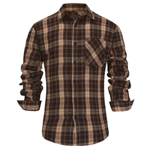 Chemises en flanelle pour hommes 2026, nouvelle collection, qualité classique, service OEM ODM, coton brossé doux, motif écossais superposé, avec logo personnalisé - Product Image 1
