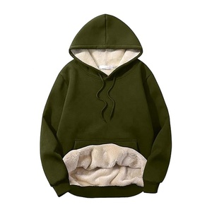 2024 Men's Casual Winter Warm Pullover High Quality <b>Fleece</b> <b>Sherpa</b> Lined Hoodie From Pakistan - Product Image 3
