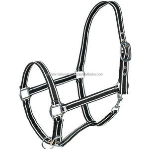 Collar de cabeza de caballo de nailon ligero y cómodo de nailon de diseñador en blanco y negro en todos los tamaños personalizados y herrajes ajustables - Product Image 4