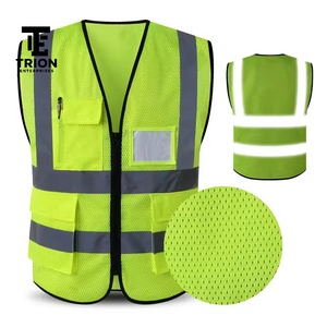 Chaleco de Seguridad de Alta Visibilidad, Ligero, Ignífugo, Tallas Grandes, Personalizado con Logotipo, Material de Poliéster/Nailon - Product Image 3