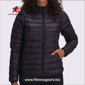 Women <b>Quilted</b> Puffer Jacket Full Sleeve Stand Collar Winter Solid Color Polyester <b>Wadding</b> Zipper Closure - Product Image 1