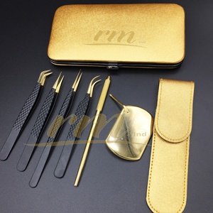 90 Degree Stainless Steel Eyelash Extension Tweezer Black Plasma Tip Matt <b>Powder</b> Coating Customizable tweezers Grip Point Color - Product Image 3