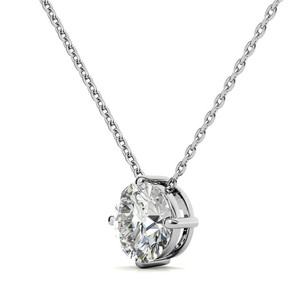 Pendentif tendance en or 18k/22k/24k avec diamant de laboratoire taille ronde, bijou pendentif solitaire en diamant de laboratoire pour femme - Product Image 3