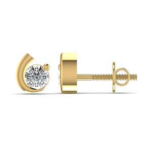 Pendientes de Diamantes Cultivados en Laboratorio con Diseño en Espiral, Oro Sólido de 14K con Acento Curvo, Claridad VVS1, para Mujer - Product Image 4