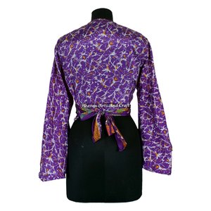 Nueva Colección 2026 de Moda para Mujer: Top Cruzado con Estampado y Cuello en V, Manga Kimono, para Ropa de Playa y Vacaciones - Product Image 4