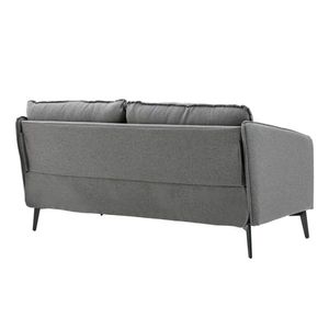 Divano componibile moderno grigio con braccioli arrotolati per soggiorno domestico con 2 cuscini - Product Image 4