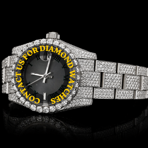 Reloj de pulsera artesanal con caja redonda, esfera con números romanos, oro blanco, diamantes de moissanita, movimiento de cuarzo, colección exclusiva para hombre - Product Image 3