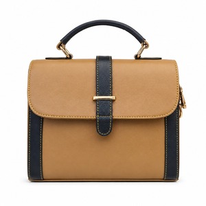 Sac bandoulière classique en cuir PU avec poignée supérieure et bandoulière, imperméable et écologique, disponible en crème et bleu marine - Product Image 4
