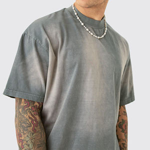 Camiseta de Corte Regular de Alta Calidad con Lavado Ácido para Hombre, Poliéster y Algodón, Secado Rápido y Transpirable, Manga Corta, Último Estilo - Product Image 3