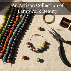 Cuentas de Vidrio Hechas a Mano Multicolores para Pastel de Boda, Cuentas Redondas de 12 mm |   Tiras de 8 pulgadas con detalles dorados |   Cuentas a Granel para Joyería y Manualidades DIY - Product Image 4