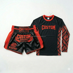 Pantalones Cortos de Muay Thai de Marca Privada, Camisetas Sublimadas Personalizadas OEM, Pantalones Cortos de Boxeo y Kickboxing de Satén, Venta al Por Mayor de Fábrica - Product Image 2