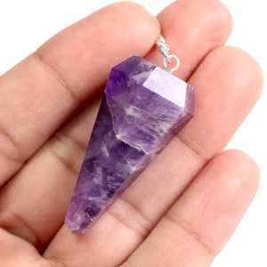 Péndulo de Cristal de Amatista Tallado y Pulido, Herramienta de Sanación Metafísica de la Nueva Era, Cuarzo Grabado con Amor, Feng Shui, Gema Natural para el Hogar - Product Image 5