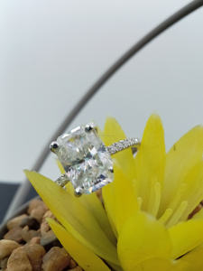 Anillo de bodas de oro sólido de 10K con salida de fábrica de joyería fina, anillos de diamantes cultivados en laboratorio ASCHER Cut VVS, joyería para mujer - Product Image 6