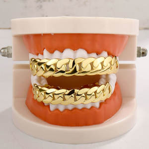 Juego de Grillz de Latón Chapado de Alta Calidad, Estilo Cadena, Joyería Dental Unisex, Accesorio de Moda para Uso Diario, de la India - Product Image 1