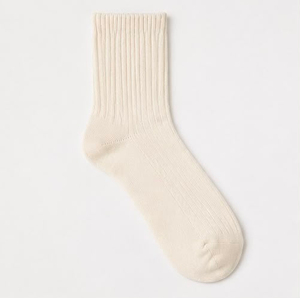Cream Ribbed Crew <b>Socks</b> Breathable Cotton <b>Moisture</b>-Wicking Thermo Athletic Mid Calf Anti-Bacterial Thick Custom Logo Team Sports - Product Image 3