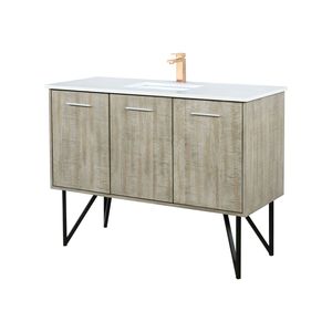Mobile da Bagno Rustico in Acacia da 48 Pollici L X 20 Pollici Set di Mobili da Bagno da 48 Pollici con Top in Marmo Coltivato e Rubinetto in Oro Rosa - Product Image 4