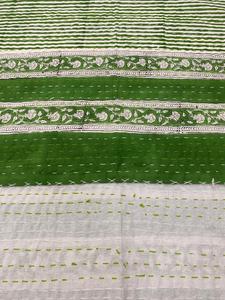 Wholesale Indian Handmade 100% Cotton Eco-Friendly Floral Embroidered Kantha Block Print Bedspread <b>Throw</b> <b>Quilt</b> Home Hotel - Product Image 3