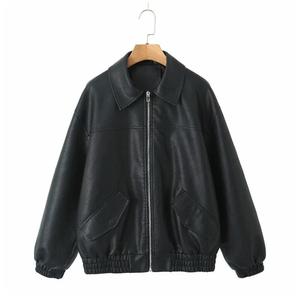 Chaqueta de Motociclista Personalizada para Mujer, de Cuero Vacuno Vintage, con Logotipo Bordado y Etiqueta Personalizada de Fábrica, Venta al Por Mayor - Product Image 3
