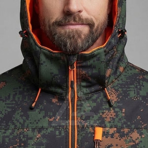 Veste de chasse réversible camouflage et orange vif, pour activités de plein air, avec capuche, fermeture éclair intégrale, poches, tissu respirant et léger - Product Image 6