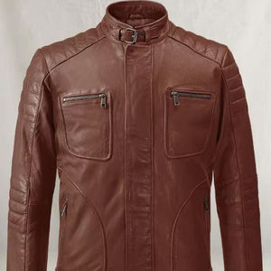 Men's Casual Genuine <b>Leather</b> <b>Jacket</b> Waterproof Breathable Windproof <b>Winter</b> Outdoor Fashionable Wear Made High Quality Cow Skin - Product Image 1