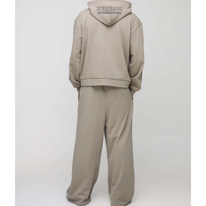 Ensemble de survêtement unisexe 2026 à capuche, coupe ample et oversize, avec sweat-shirt épais à épaules tombantes et pantalon large à jambes superposées - Product Image 3