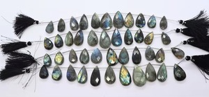 ลาบราดอไรต์ธรรมชาติทรงลูกแพร์เหลี่ยมเพชรพลอย 11 เม็ด สีฟ้าประกาย ราคาขายส่ง จำนวนมาก สำหรับทำเครื่องประดับ รูปทรงลูกแพร์ จากผู้ผลิต - Product Image 5
